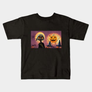 Spooky Couple in the Cornfield Kids T-Shirt